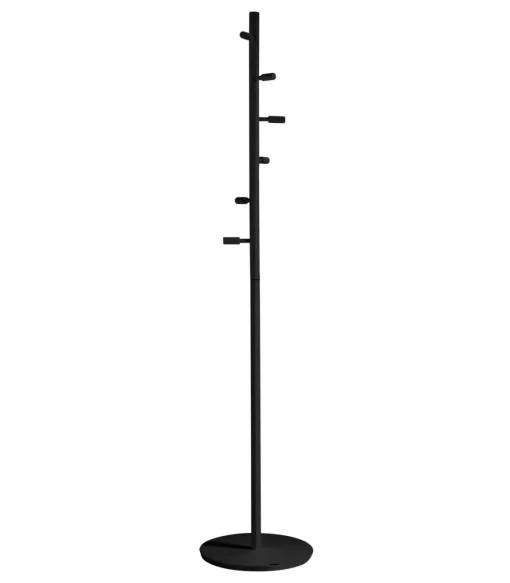 Perchero moderno mod. 401 herrajes cromo satinado lacado negro 185 cm(alto)35 cm(ancho)35 cm(largo)