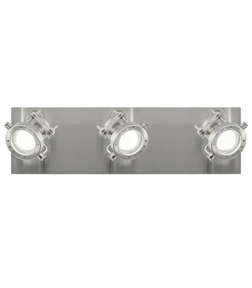 Plafón 3 luces Olbia niquel satinado 15 cm(alto) 40 cm(ancho) 13 cm (fondo)