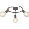 Plafón 3 luces redondo modelo Tenor acabado marrón 16 cm(alto)35 cm(ancho)35 cm(largo)