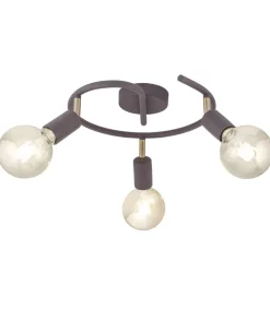 Plafón 3 luces redondo modelo Tenor acabado marrón 16 cm(alto)35 cm(ancho)35 cm(largo)