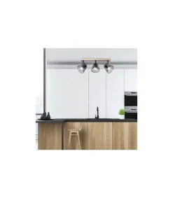 Plafón 3 luces Utrech negro mate, 23cm(alto) 60cm(ancho) 12cm(largo)