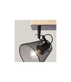 Plafón 3 luces Utrech negro mate, 23cm(alto) 60cm(ancho) 12cm(largo)