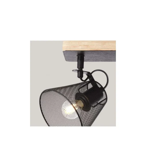 Plafón 3 luces Utrech negro mate, 23cm(alto) 60cm(ancho) 12cm(largo)