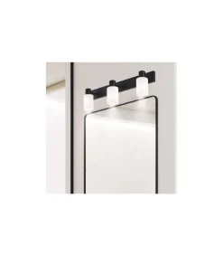 Plafón alargado de 3 luces modelo Palais acabado negro 16cm(alto) 48cm(ancho) 14cm(fondo.