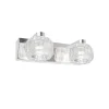 Plafon 2 luces alargado Portia acabado cromo, 10 cm(alto) 20 cm(ancho) 12 cm(fondo