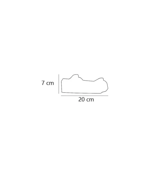 Plafon 2 luces alargado Portia acabado cromo, 10 cm(alto) 20 cm(ancho) 12 cm(fondo
