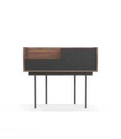 Recibidor modelo 671 acabado nogal combinado con grafito, 84cm(alto) 98cm(ancho) 31cm(prof.)