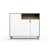 Recibidor zapatero 3 puertas Modelo 520 acabado roble claro/blanco. 88 cm (alto) x 100 cm (ancho) x 37 cm (prof.)