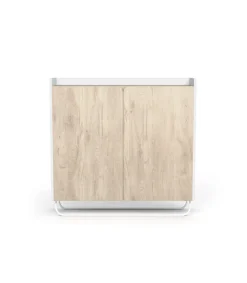 Recibidor zapatero 2 puertas modelo 526 acabado blanco/roble claro, 87 cm (alto) x 90 cm (ancho) x 25.5 cm (prof.)
