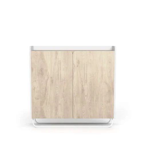 Recibidor zapatero 2 puertas modelo 526 acabado blanco/roble claro, 87 cm (alto) x 90 cm (ancho) x 25.5 cm (prof.)