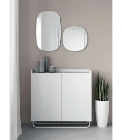 Recibidor zapatero 2 puertas modelo 526 acabado blanco, 87 cm (alto) x 90 cm (ancho) x 25.5 cm (prof.)