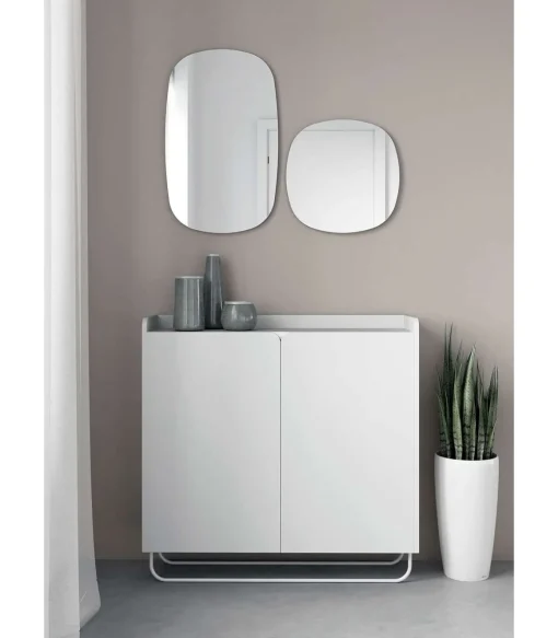 Recibidor zapatero 2 puertas modelo 526 acabado blanco, 87 cm (alto) x 90 cm (ancho) x 25.5 cm (prof.)