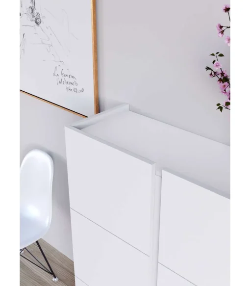 Recibidor zapatero modelo 517 acabado blanco, 122 x 95 x 35 (alto x ancho x fondo)
