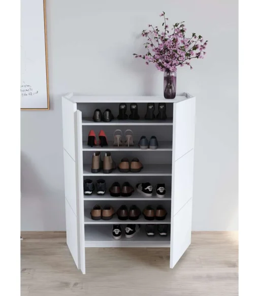 Recibidor zapatero modelo 517 acabado blanco, 122 x 95 x 35 (alto x ancho x fondo)