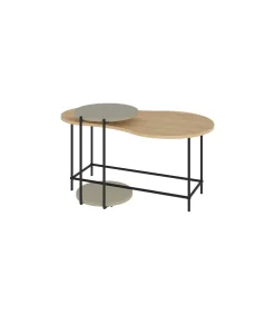 Set de 2 mesas de centro modelo Rolan acabado roble/verde, 53.8cm(alto) 102.5cm(ancho) 65m(fondo).