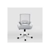Silla de estudio juvenil Martina en gris y blanco. Alto: 88-98, Ancho: 57, Fondo: 53.5.
