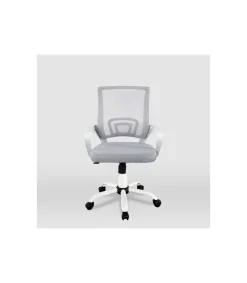 Silla de estudio juvenil Martina en gris y blanco. Alto: 88-98, Ancho: 57, Fondo: 53.5.