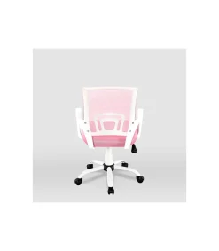 Silla de estudio juvenil Martina en rosa y blanco. Alto: 88-98, Ancho: 57, Fondo: 53.5.