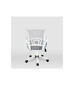 Silla de estudio juvenil Martina en gris y blanco. Alto: 88-98, Ancho: 57, Fondo: 53.5.