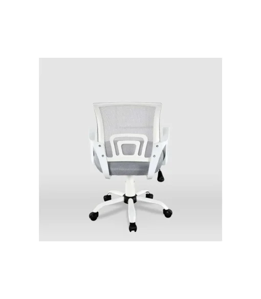 Silla de estudio juvenil Martina en gris y blanco. Alto: 88-98, Ancho: 57, Fondo: 53.5.