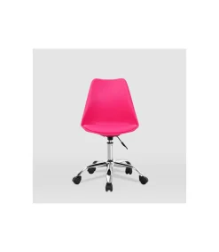 Silla de oficina Adriana acabado rosa. Alto: 85.5-100.5cm Ancho: 47.5cm Fondo: 54.5cm.