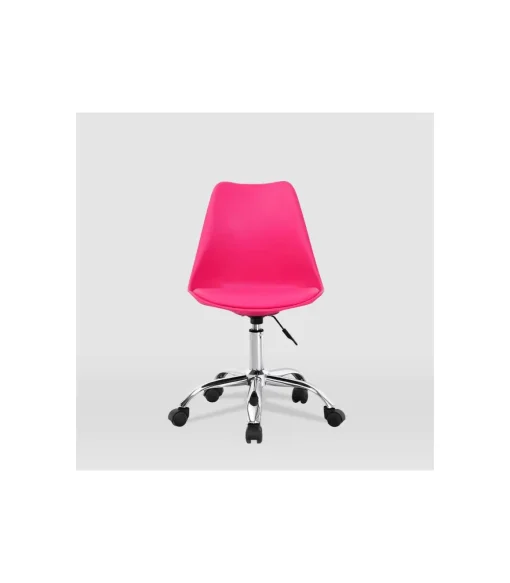 Silla de oficina Adriana acabado rosa. Alto: 85.5-100.5cm Ancho: 47.5cm Fondo: 54.5cm.
