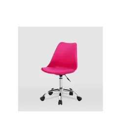 Silla de oficina Adriana acabado rosa. Alto: 85.5-100.5cm Ancho: 47.5cm Fondo: 54.5cm.
