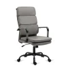 Silla de oficina Bezos altura regulable acabado en polipiel gris. 53m(ancho ) 105/115cm(altura) 61cm(fondo)