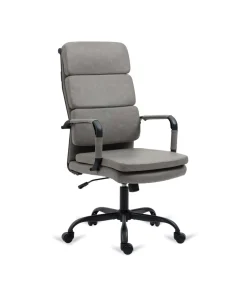 Silla de oficina Bezos altura regulable acabado en polipiel gris. 53m(ancho ) 105/115cm(altura) 61cm(fondo)