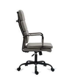Silla de oficina Bezos altura regulable acabado en polipiel gris. 53m(ancho ) 105/115cm(altura) 61cm(fondo)
