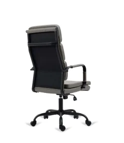 Silla de oficina Bezos altura regulable acabado en polipiel gris. 53m(ancho ) 105/115cm(altura) 61cm(fondo)