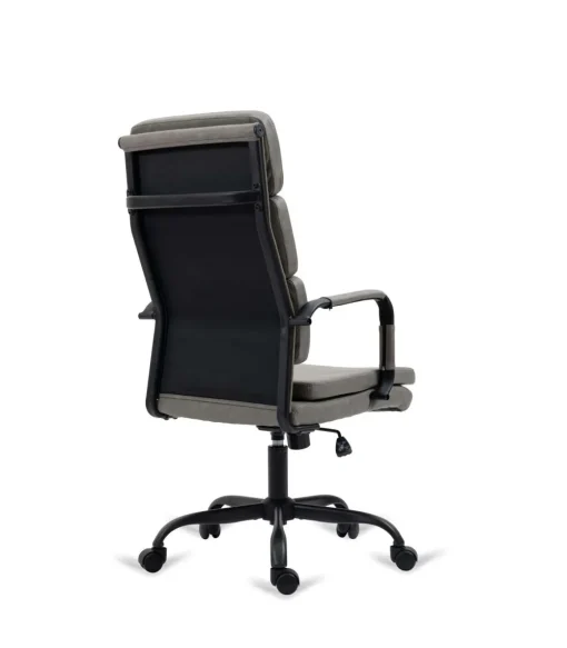 Silla de oficina Bezos altura regulable acabado en polipiel gris. 53m(ancho ) 105/115cm(altura) 61cm(fondo)