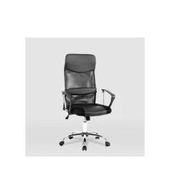 Silla de oficina Dafne acabado negro. Alto: 112.5-122cm Ancho: 60cm Fondo: 49.5cm.
