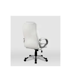 Silla de oficina Elisabeth en piel sintética blanca. Alto: 115.5/125.5cm Ancho: 64.5cm Fondo: 70.5cm.