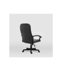Silla de oficina Elsa en piel sintética negra. Alto: 100-110, Ancho: 65, Fondo: 68.