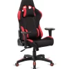 Silla de oficina gaming modelo Mad Max altura regulable acabado negro/rojo. 70cm(ancho ) 124/134cm(altura) 55cm(fondo)