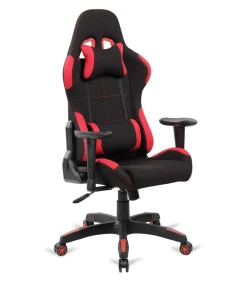 Silla de oficina gaming modelo Mad Max altura regulable acabado negro/rojo. 70cm(ancho ) 124/134cm(altura) 55cm(fondo)