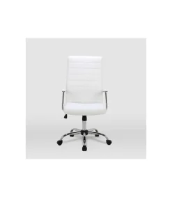 Silla de oficina Lara acabado blanco. Alto: 107/117cm Ancho: 57.5cm Fondo: 60.5cm.