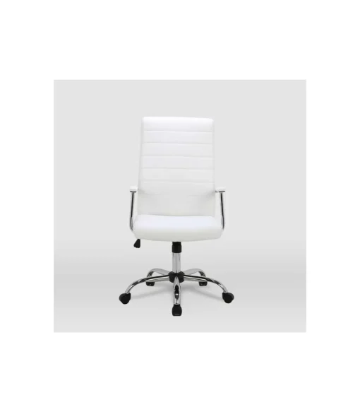 Silla de oficina Lara acabado blanco. Alto: 107/117cm Ancho: 57.5cm Fondo: 60.5cm.