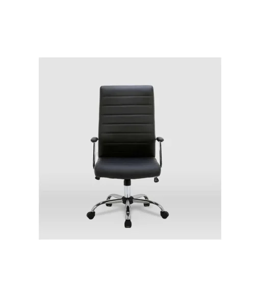 Silla de oficina Lara acabado negro. Alto: 107/117cm Ancho: 57.5cm Fondo: 60.5cm.