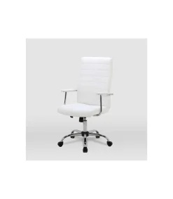 Silla de oficina Lara acabado blanco. Alto: 107/117cm Ancho: 57.5cm Fondo: 60.5cm.