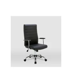 Silla de oficina Lara acabado negro. Alto: 107/117cm Ancho: 57.5cm Fondo: 60.5cm.