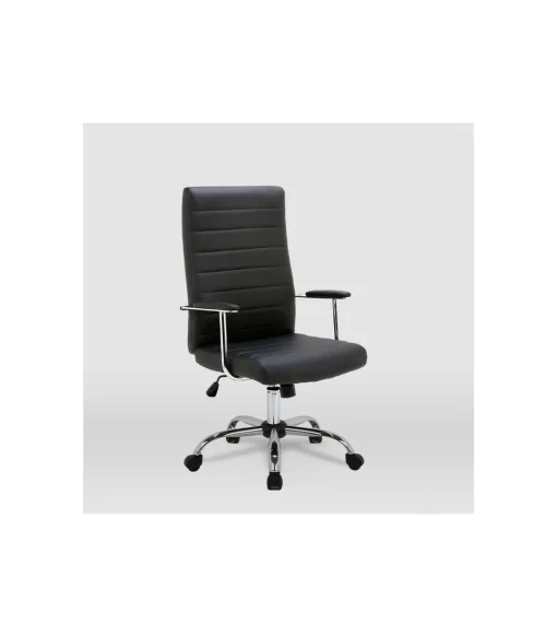 Silla de oficina Lara acabado negro. Alto: 107/117cm Ancho: 57.5cm Fondo: 60.5cm.