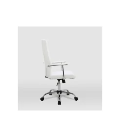 Silla de oficina Lara acabado blanco. Alto: 107/117cm Ancho: 57.5cm Fondo: 60.5cm.