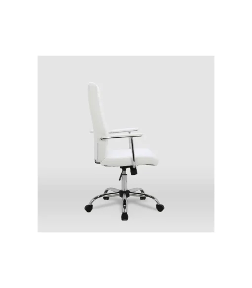 Silla de oficina Lara acabado blanco. Alto: 107/117cm Ancho: 57.5cm Fondo: 60.5cm.