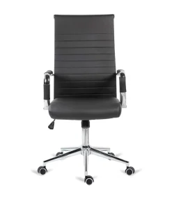 Silla de oficina Louvre altura regulable acabado en polipiel negro. 54m(ancho ) 102/112cm(altura) 61cm(fondo)