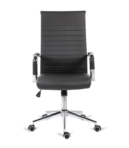 Silla de oficina Louvre altura regulable acabado en polipiel negro. 54m(ancho ) 102/112cm(altura) 61cm(fondo)