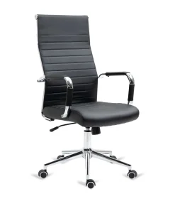 Silla de oficina Louvre altura regulable acabado en polipiel negro. 54m(ancho ) 102/112cm(altura) 61cm(fondo)