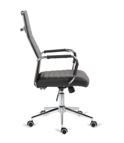 Silla de oficina Louvre altura regulable acabado en polipiel negro. 54m(ancho ) 102/112cm(altura) 61cm(fondo)