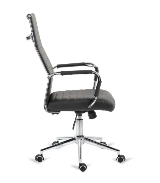 Silla de oficina Louvre altura regulable acabado en polipiel negro. 54m(ancho ) 102/112cm(altura) 61cm(fondo)